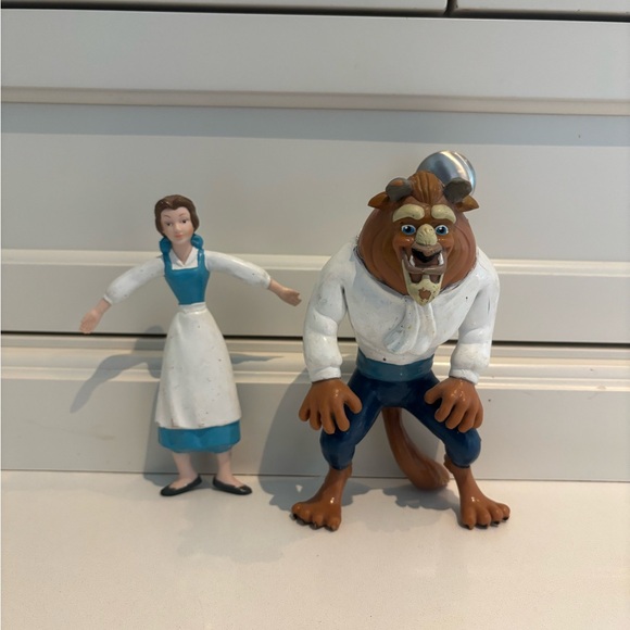 Disney Belle and Beast Figurine Set - Blue and White - Picture 1 of 6